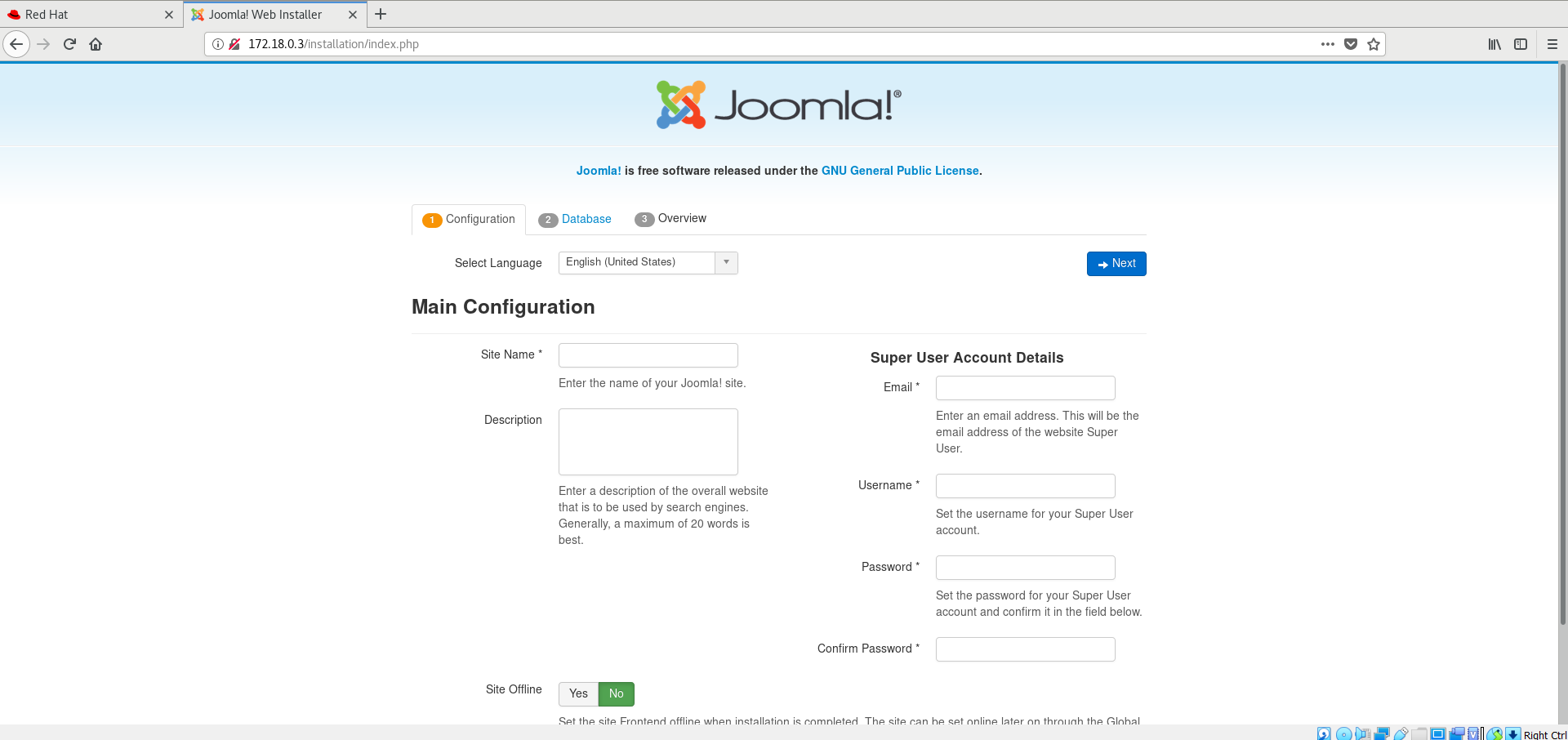 Joomla Web Page