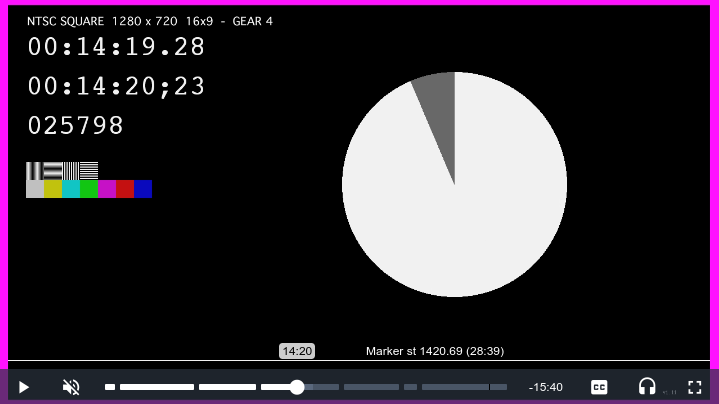 Screenshot of the video.js cassettator-markers plugin