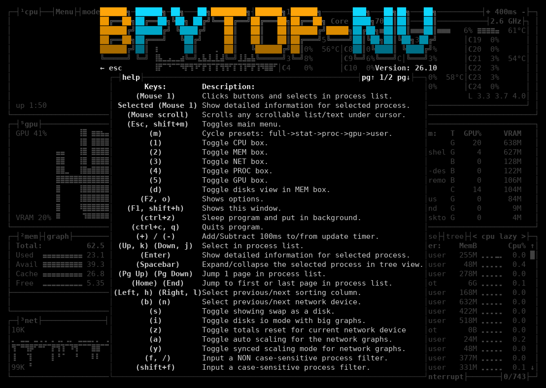help menu