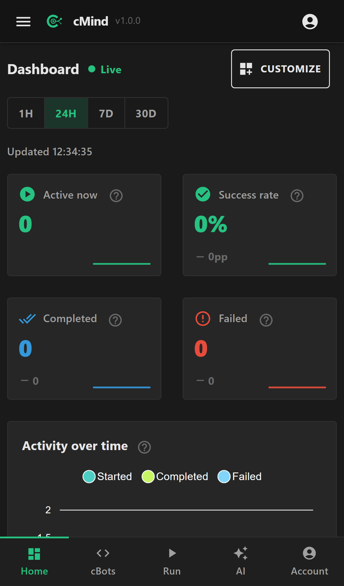 Dashboard on mobile