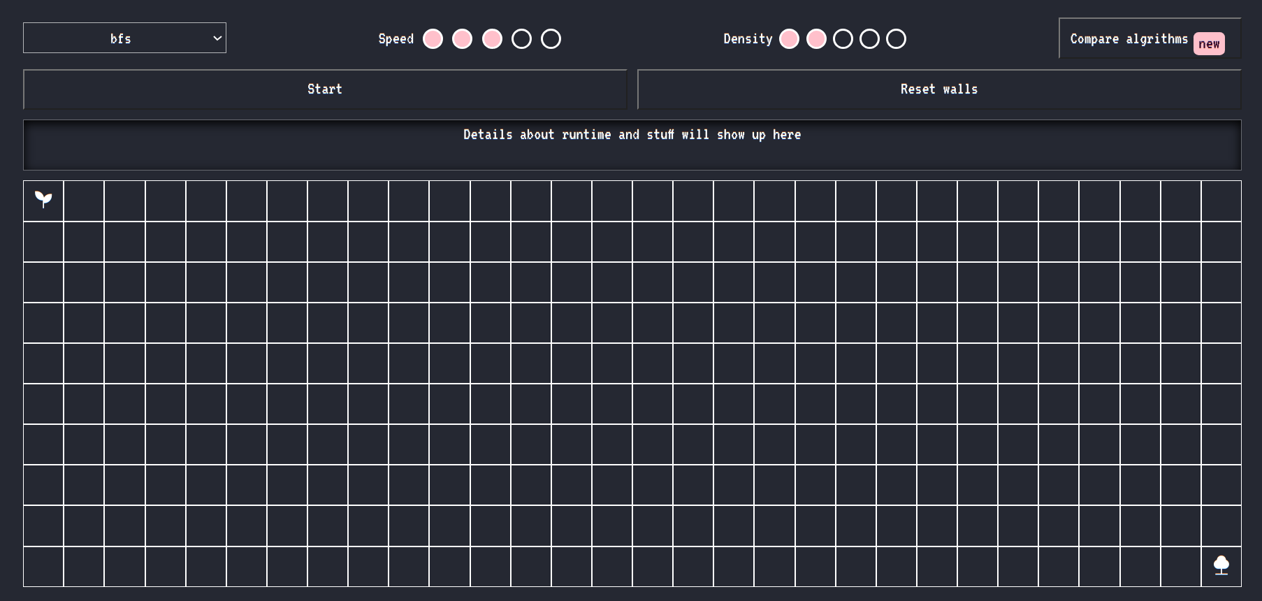 Pathfinding Algorithm Visualizer Screenshot