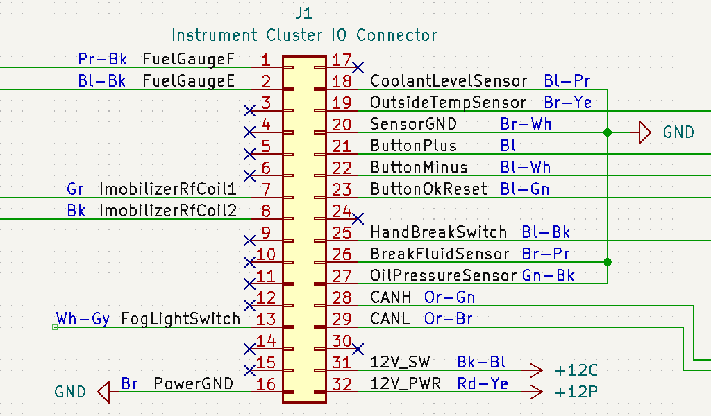 Instrument Cluster Pinout