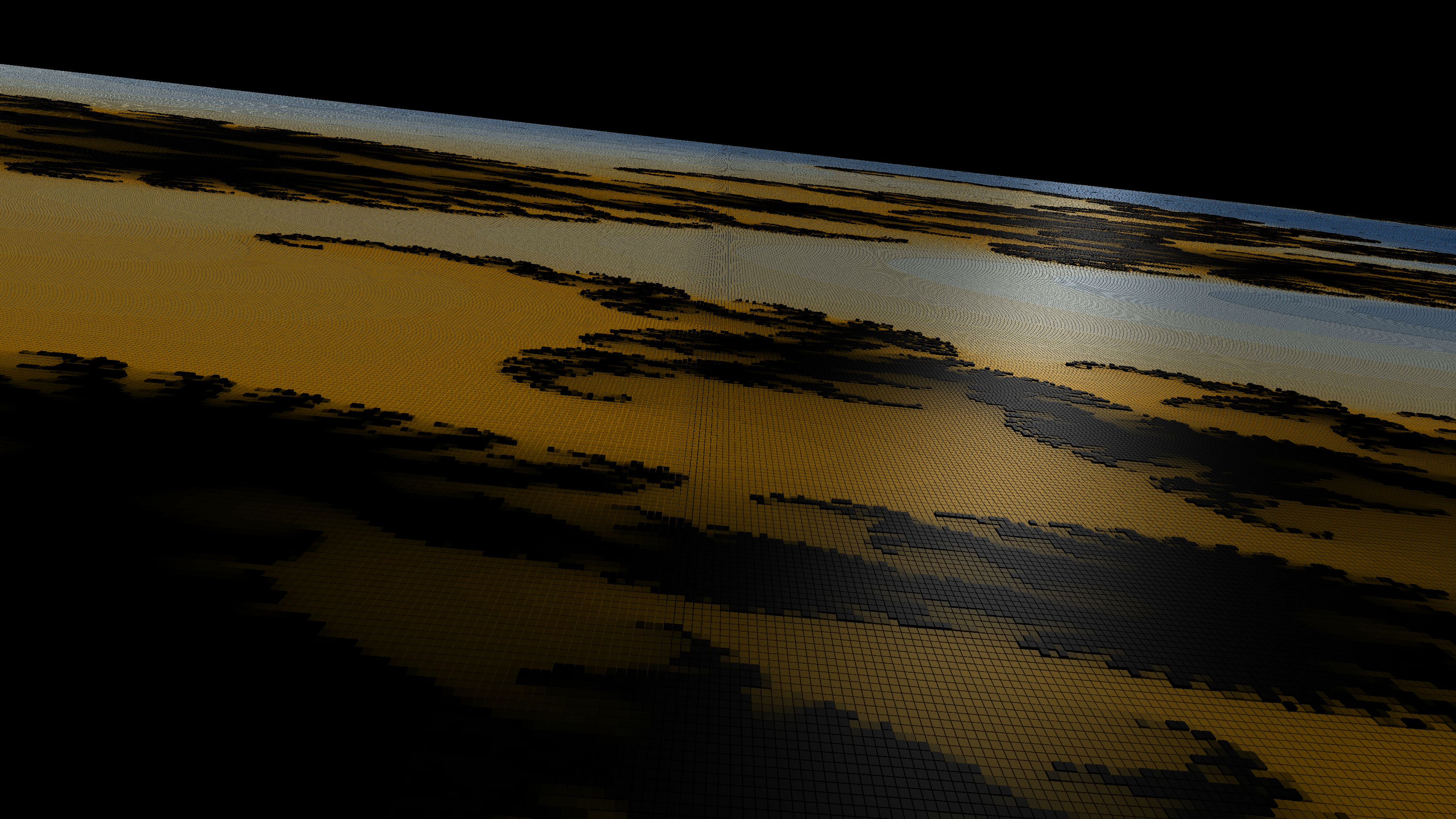 4K Adaptive Coloring 3D Mandelbrot landscape