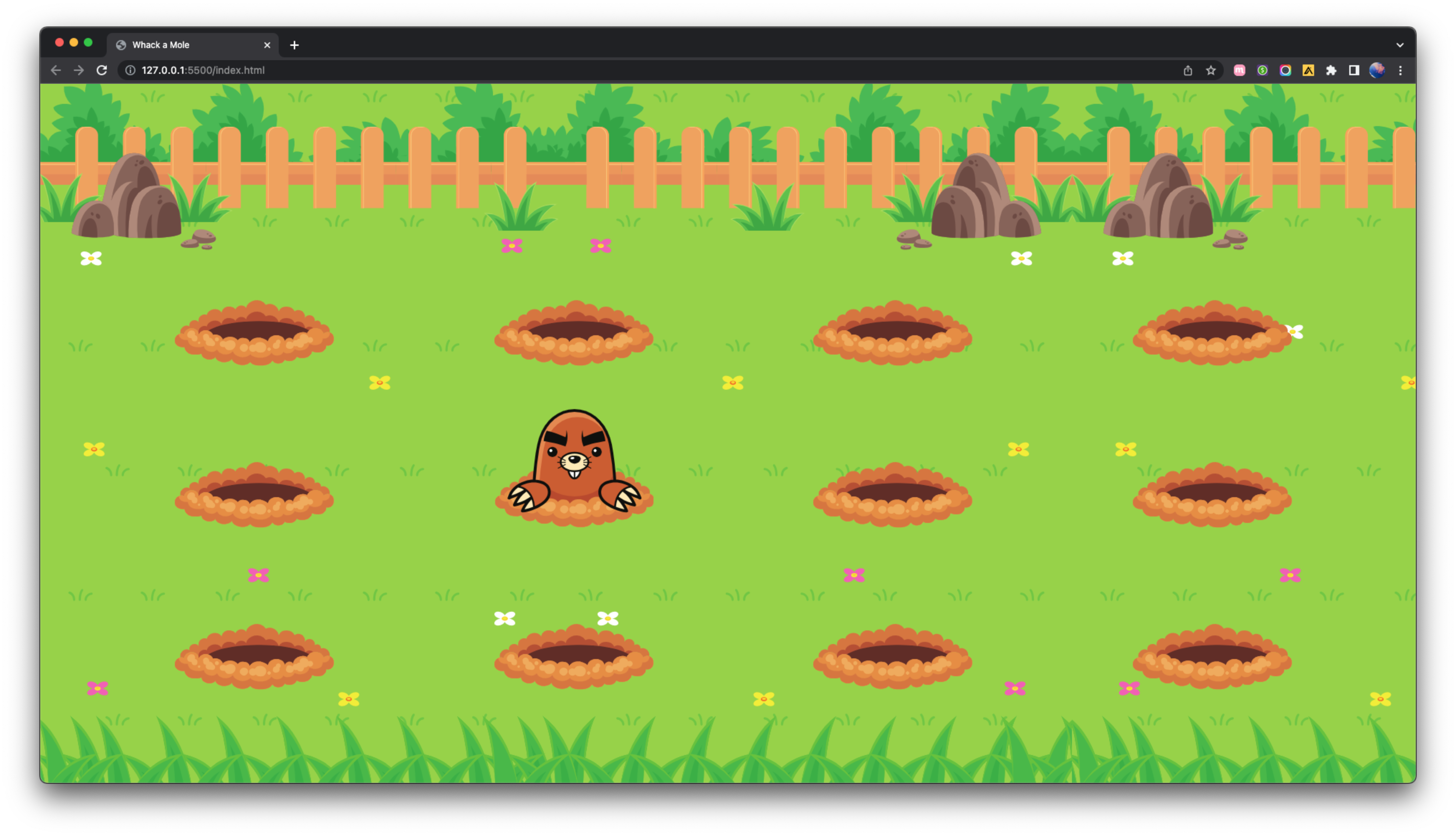 screenshot of whack a mole