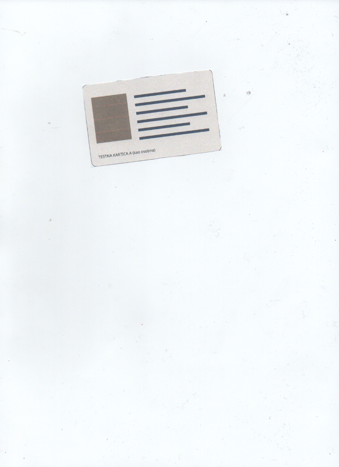 A test card lying askew on the scanner glass