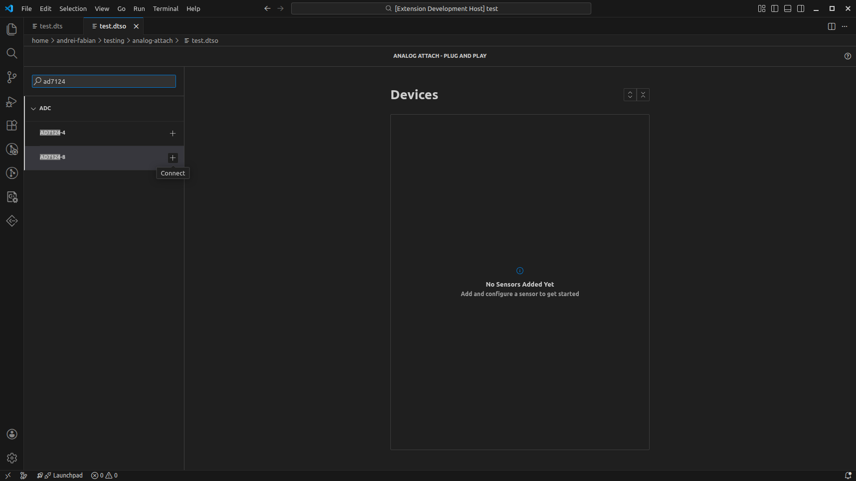 Device list, search bar, and add button.