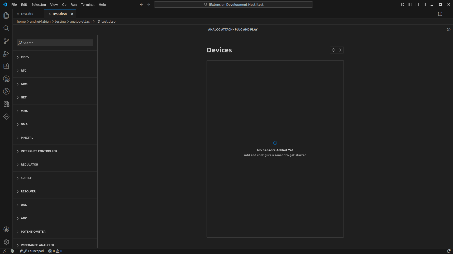 Initial Plug and Play editor view.