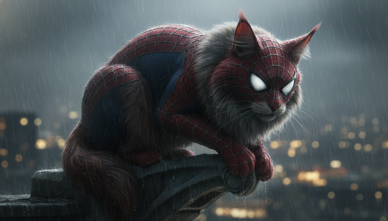 Maine Coon Spider-Man - Gemini Flash