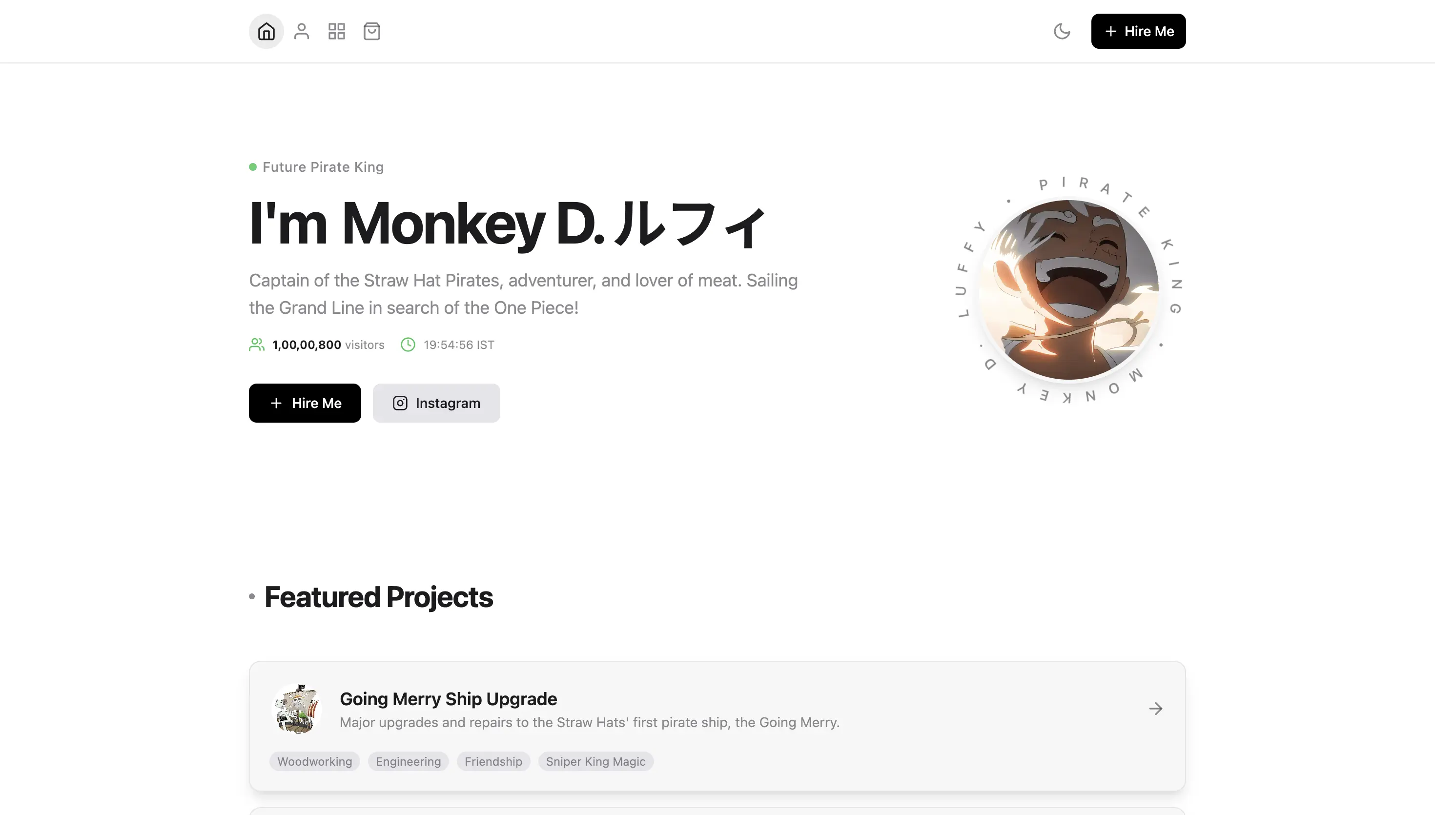 luffy-portfolio 网站模板截图