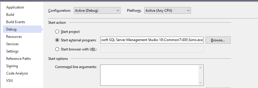 SSMS Plus Debug Startup