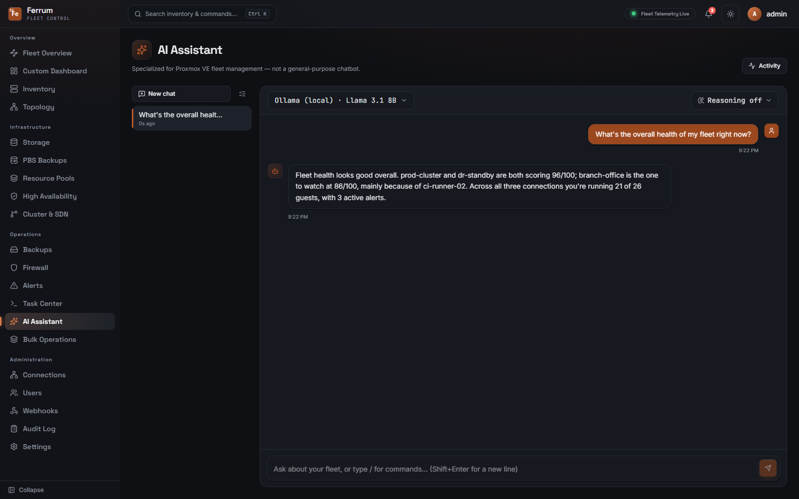 AI Assistant — any OpenAI-compatible provider