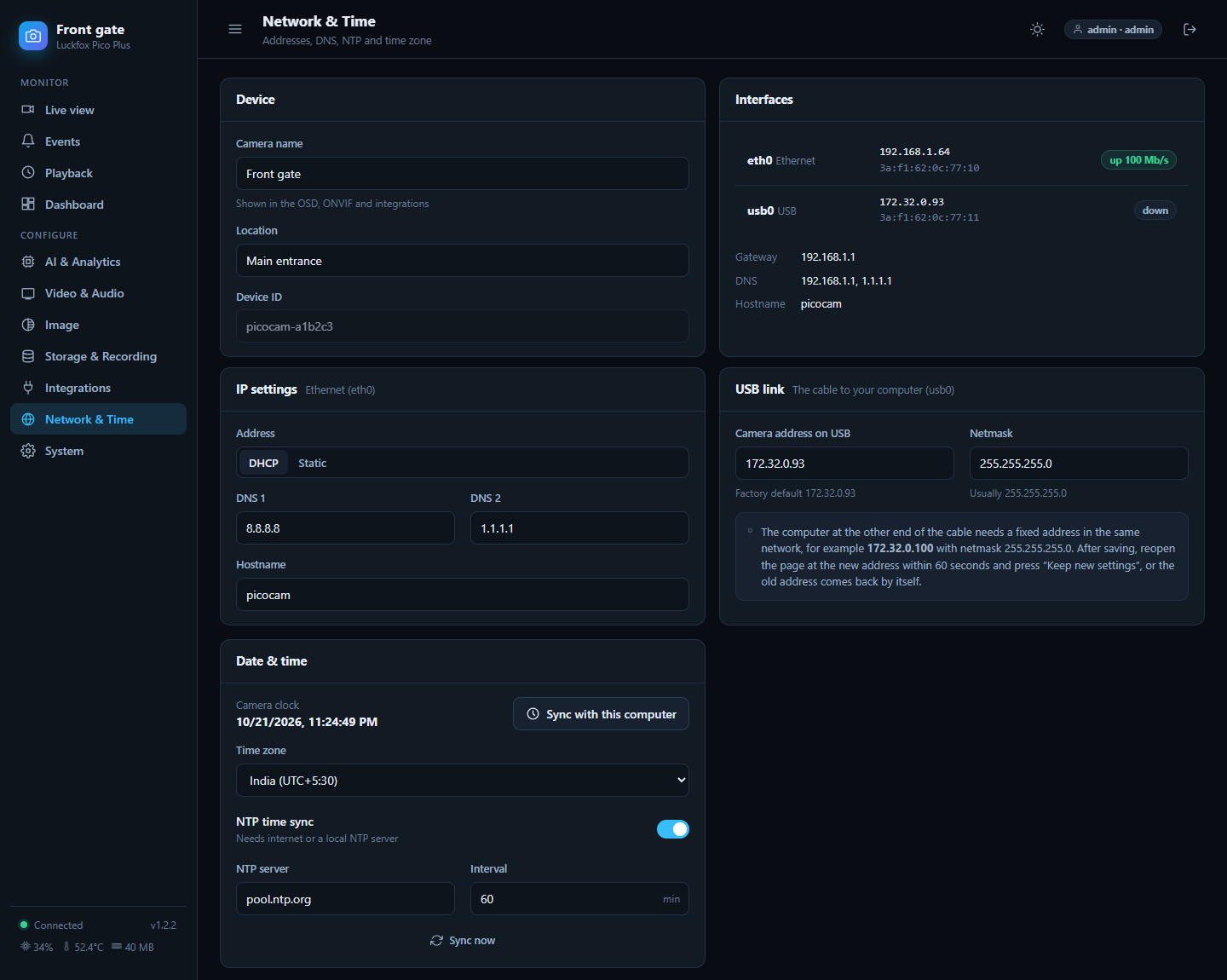 Network page