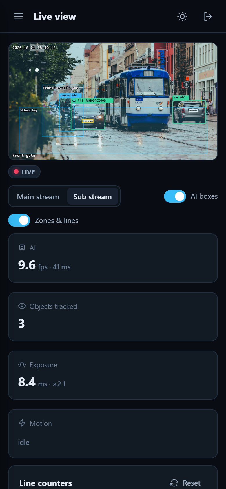 Live view on a phone