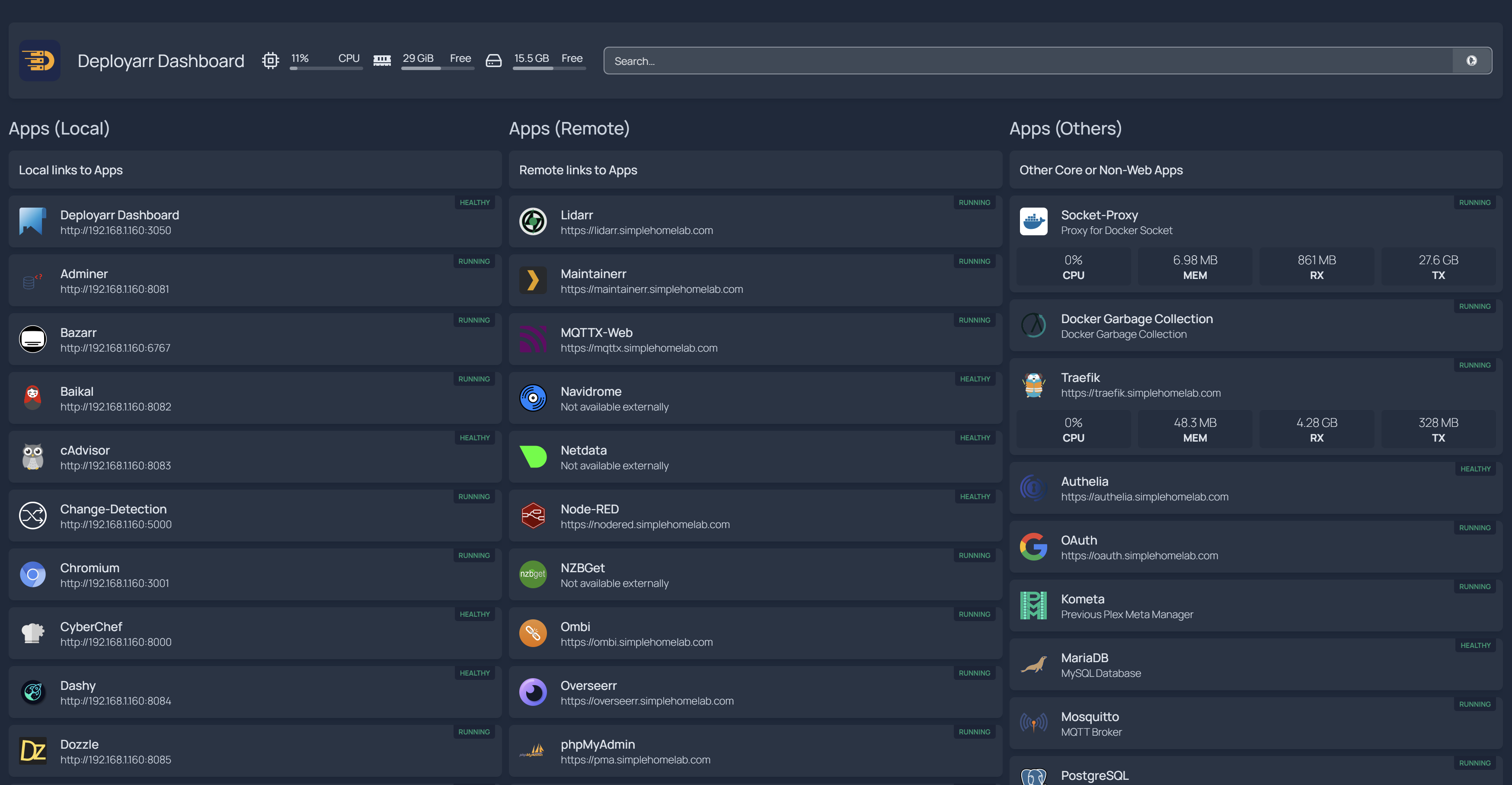 Deployarr Dashboard