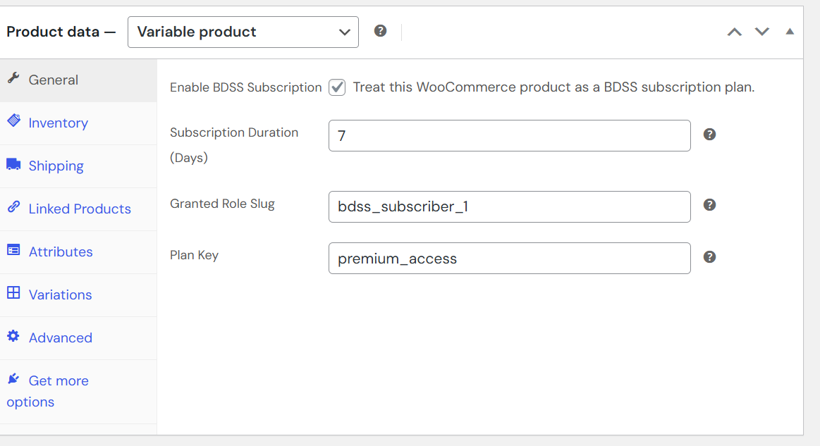 Product Setting