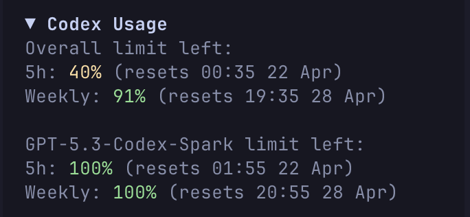 Example output (dark)