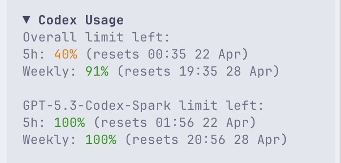 Example output (light)