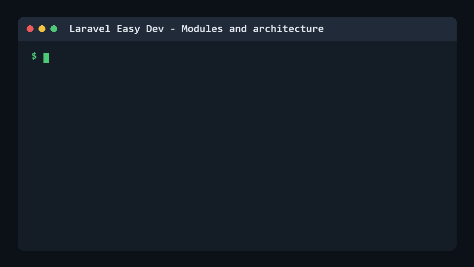 Laravel Easy Dev module architecture demo