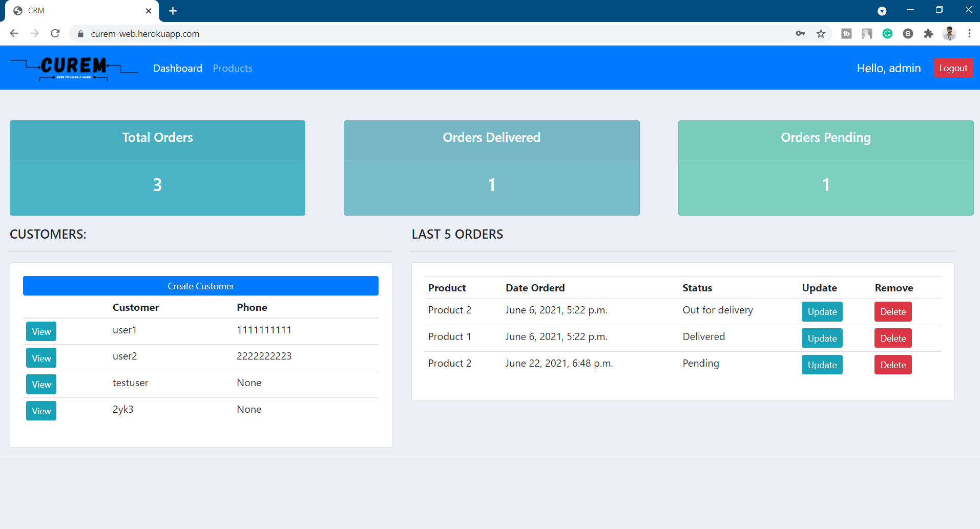 Admin Dashboard