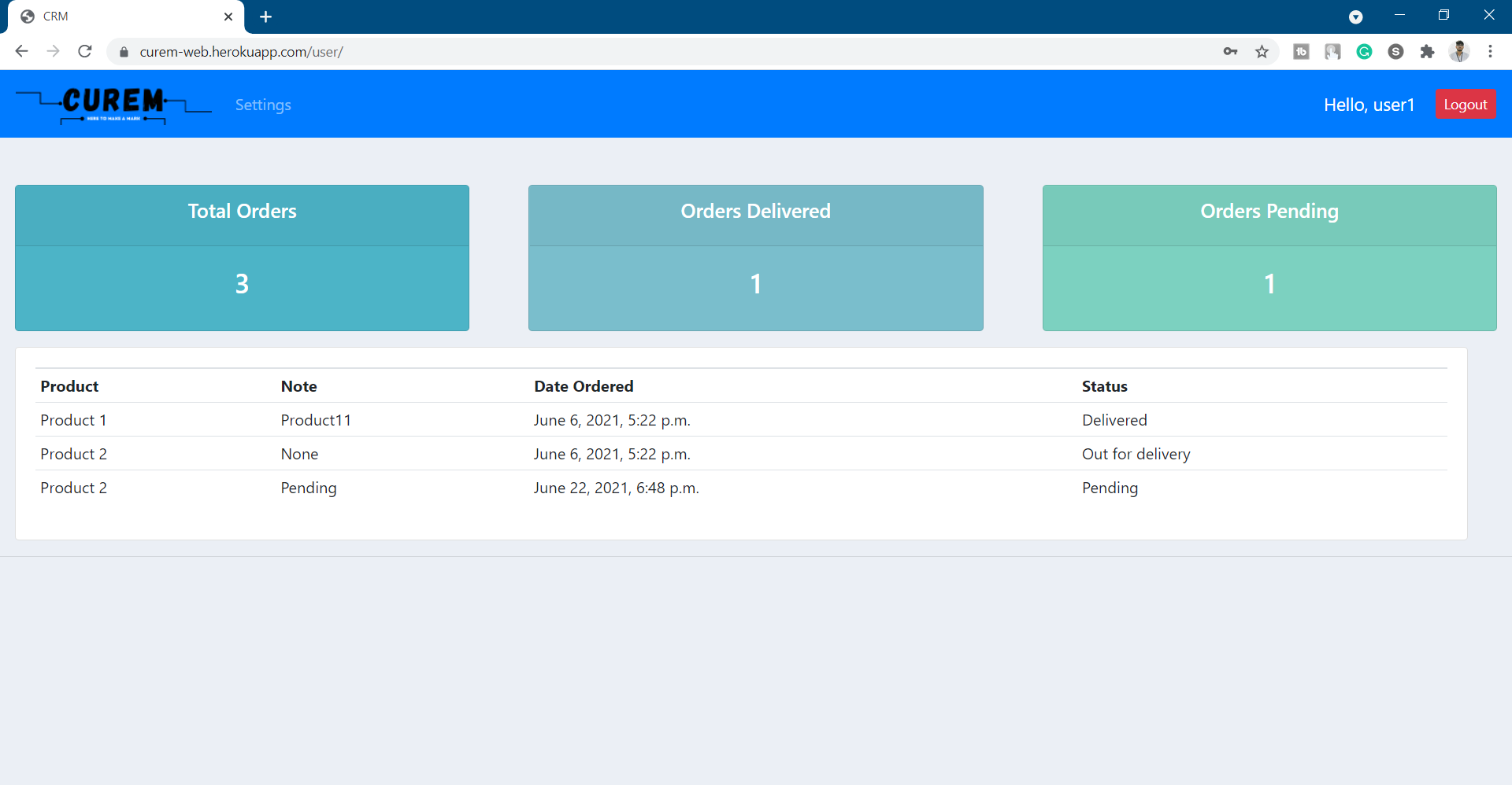 User Dashboard