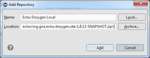 Eclox Doxygen instal local