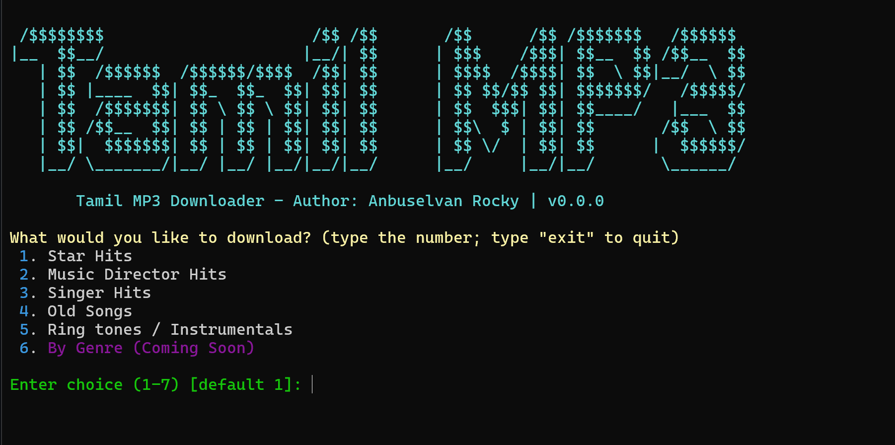 Tamil MP3 Downloader by Anbu