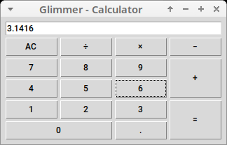 Glimmer Tk Calculator Screenshot
