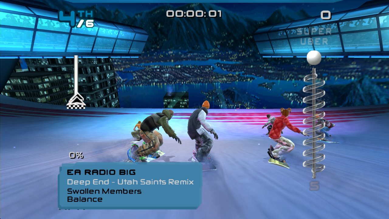 SSX 3 em Metro City com renderização de alta resolução no port experimental para PC