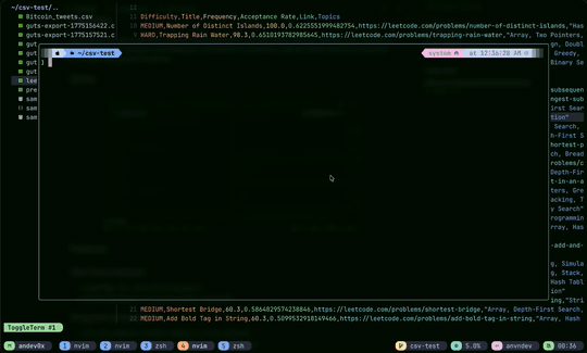 Guts terminal interface demonstration