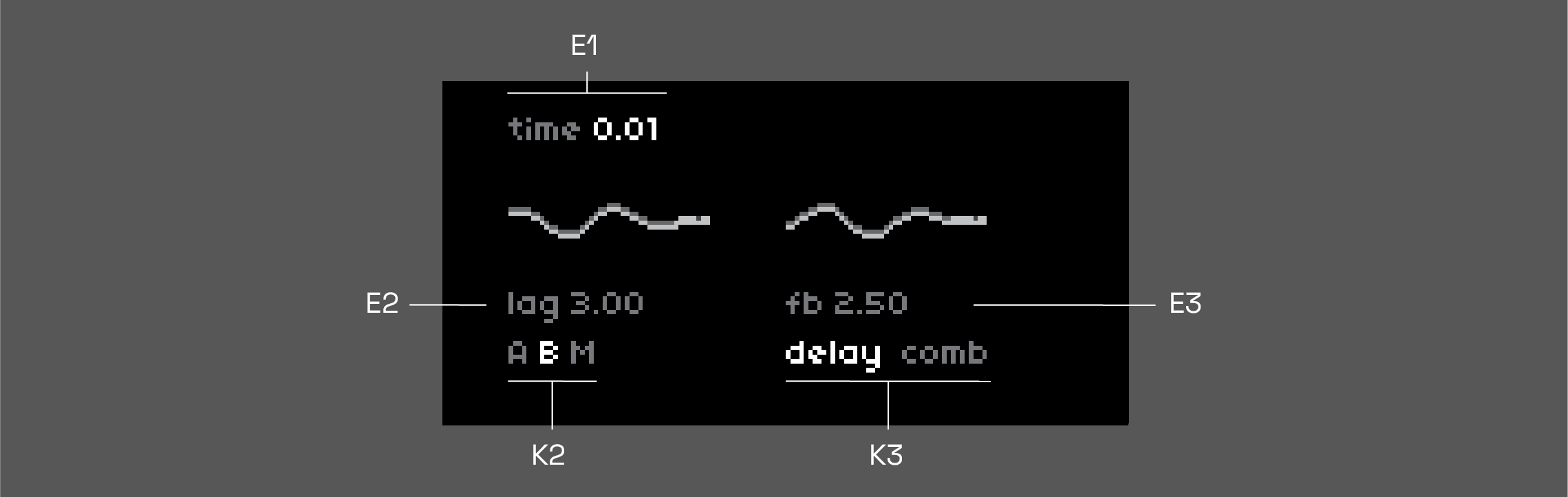 page B of rpls, E1-3 & K2-3 are labelled