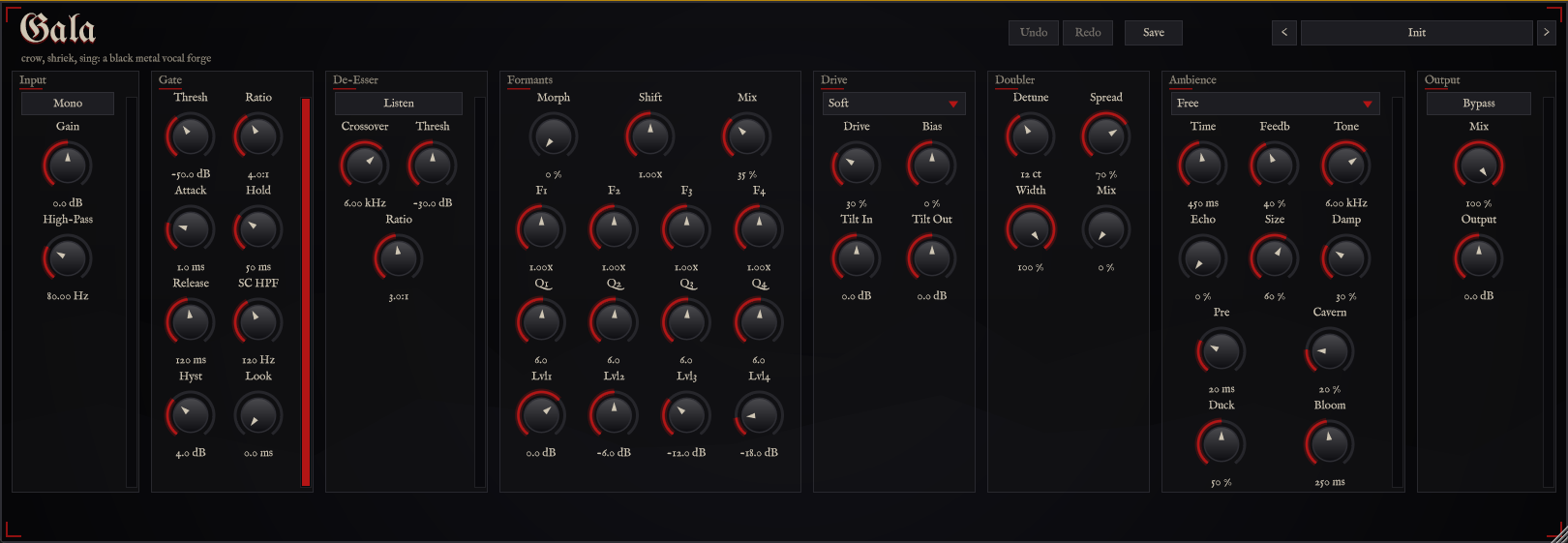 The Gala GUI: a dark-fantasy themed vocal processor interface