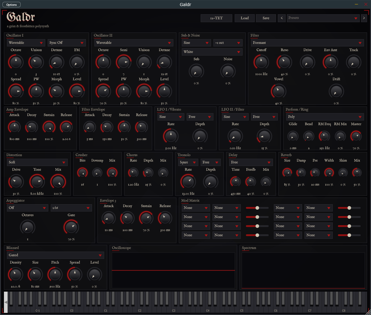 The Galdr GUI: a dark-fantasy themed synthesizer interface