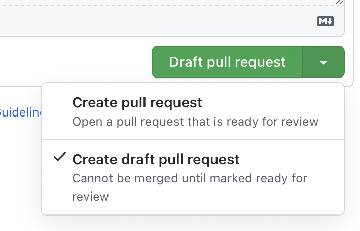 create draft pull request