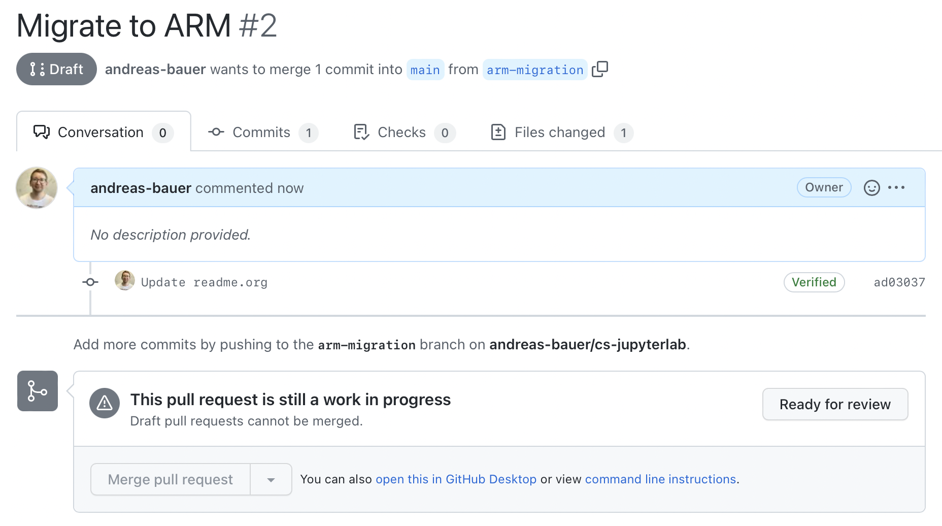 draft pull request