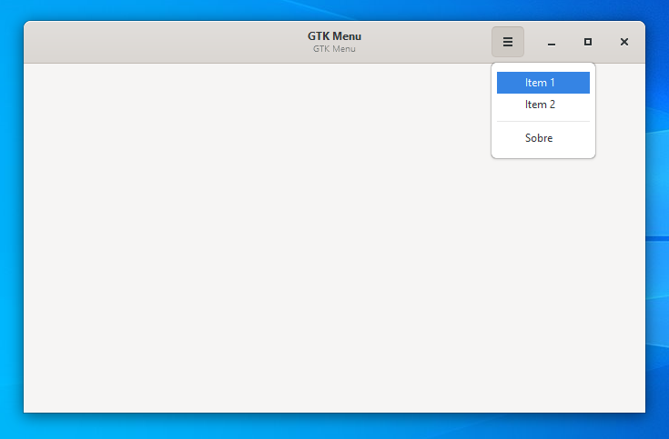 GTK menu