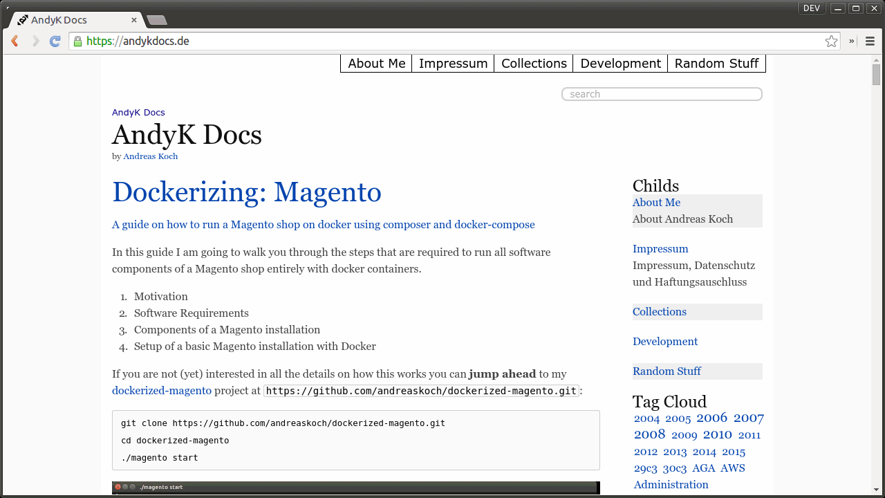 Animation: Demo of allmark hosting andykdocs.de