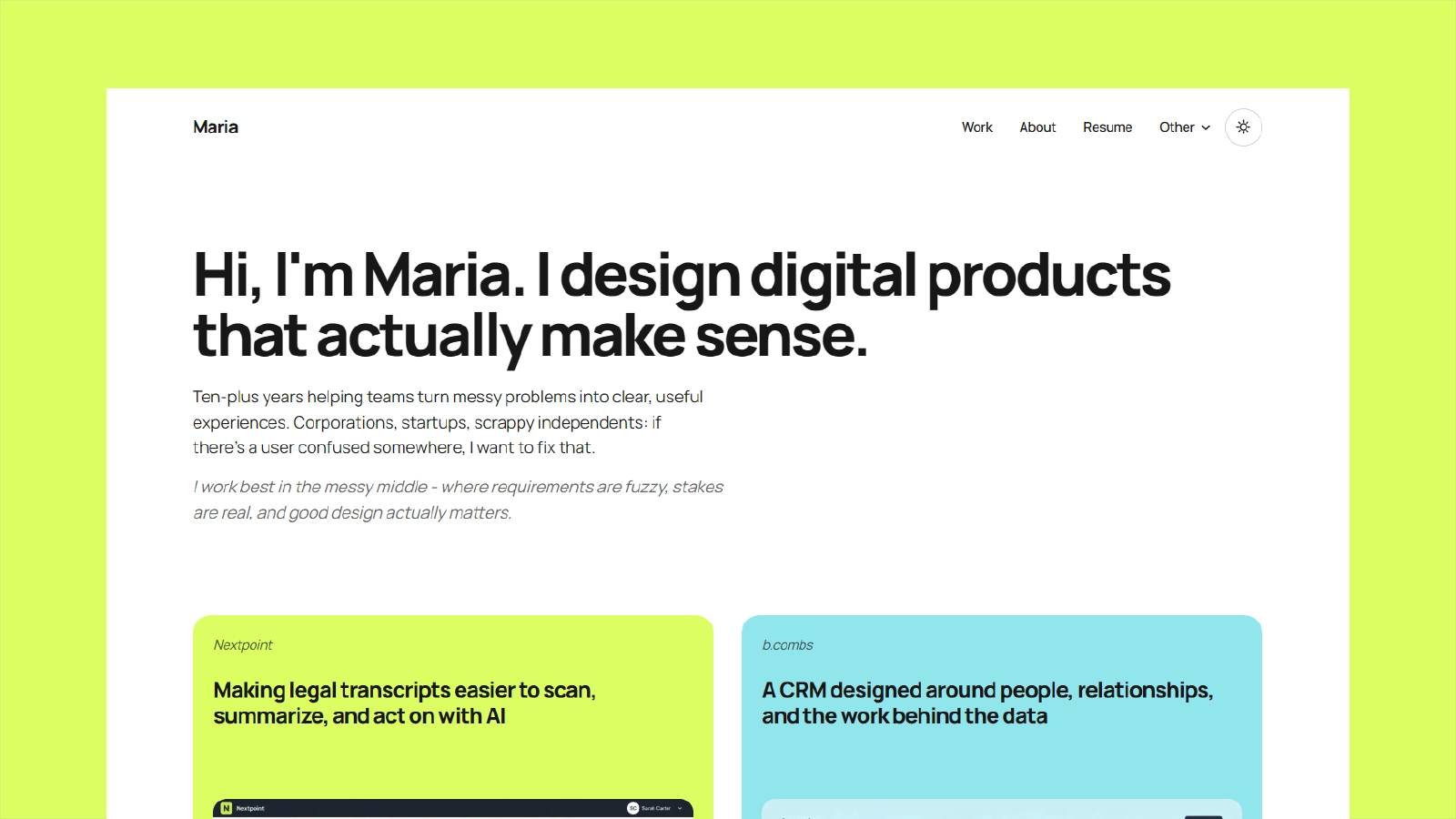 Maria theme preview