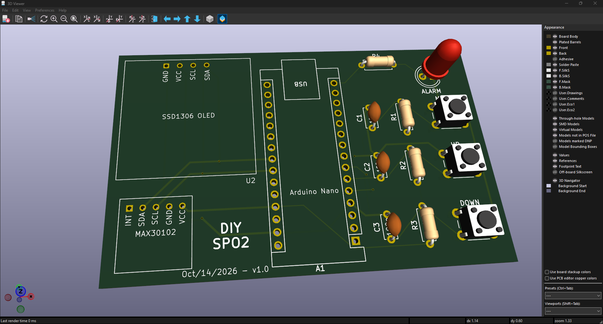 Kicad spo2-board, from the project README