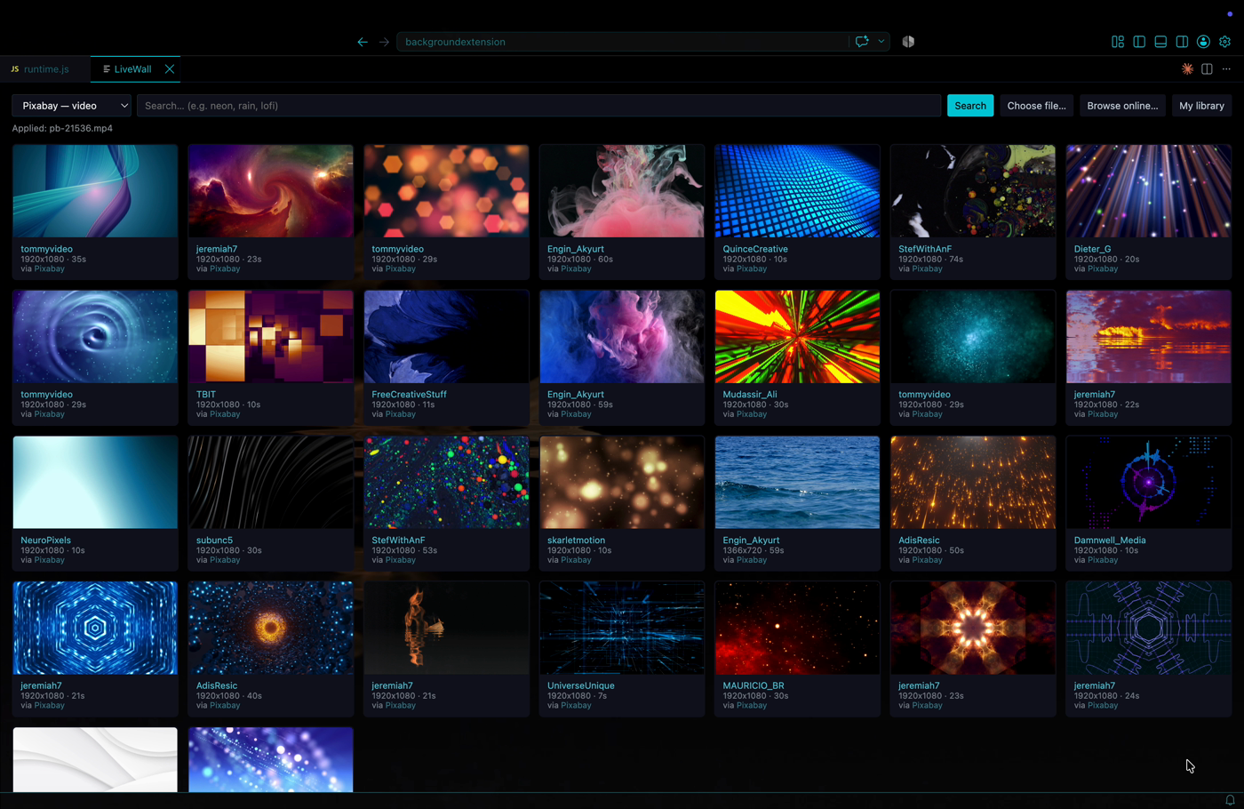 The wallpaper gallery