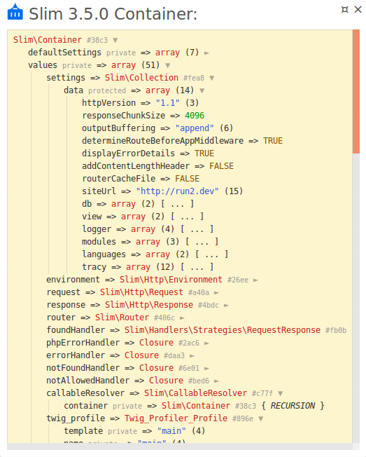 Slim Container panel example