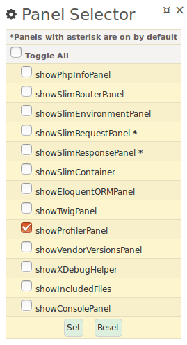 Panel Selector example