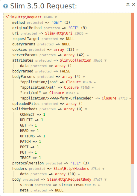 Slim Request panel example