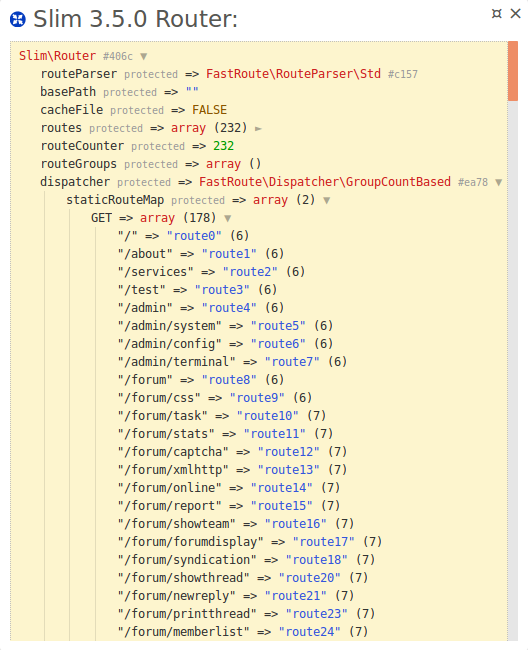 Slim Router panel example
