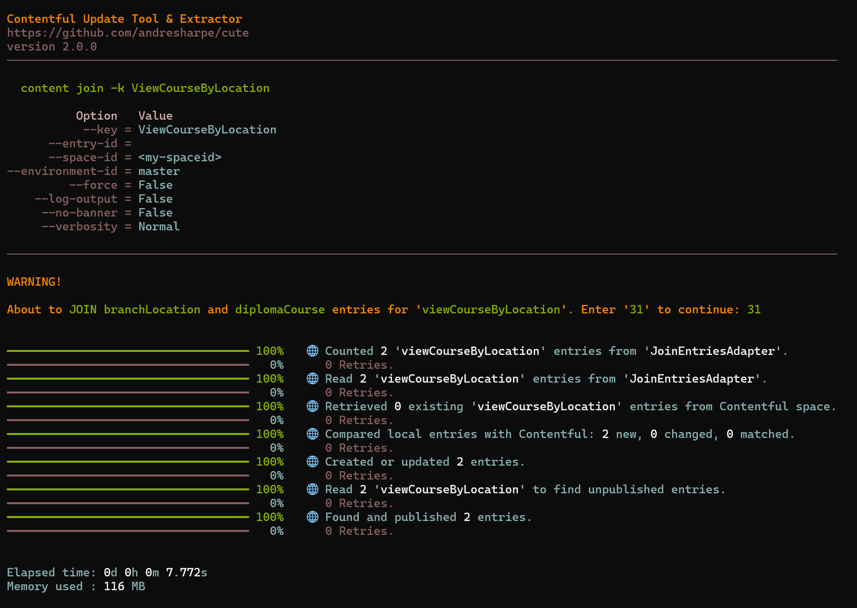 cute content join shell output screenshot