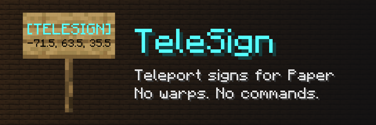 TeleSign - teleport signs for Paper, no warps, no commands