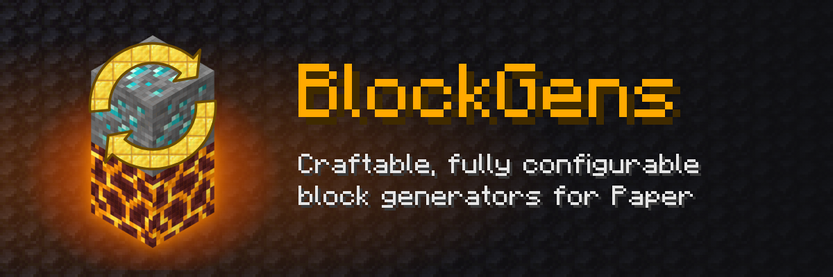BlockGens - craftable, fully configurable block generators for Paper