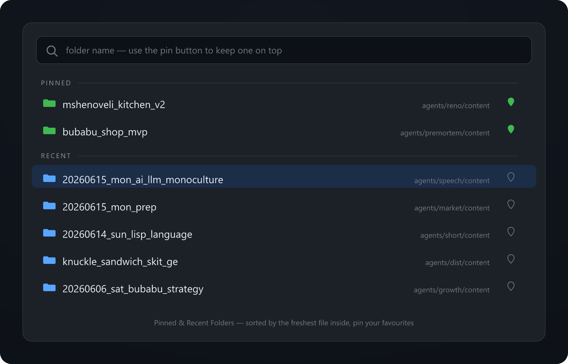 The folder picker