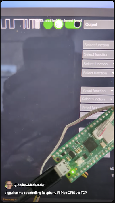 Piggui controlling a remote Pi Pico via porky