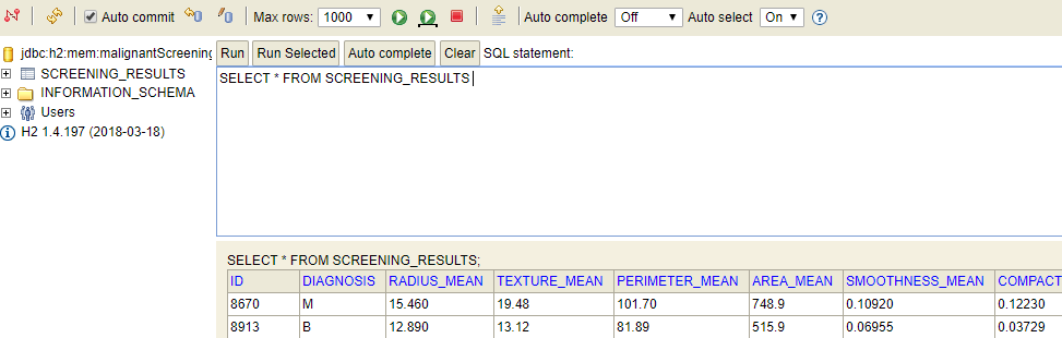 H2 SQL