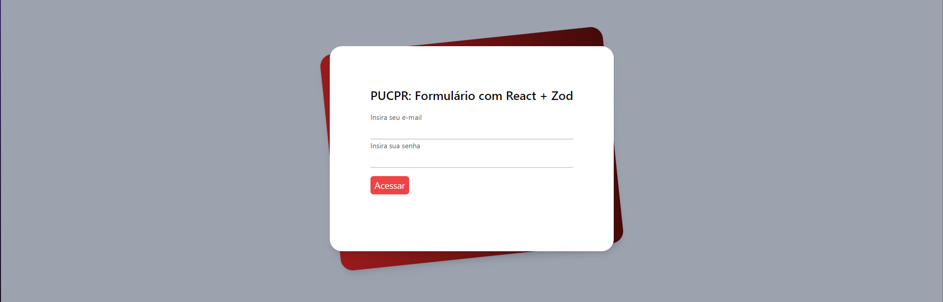 PUCPR React Form - Environment